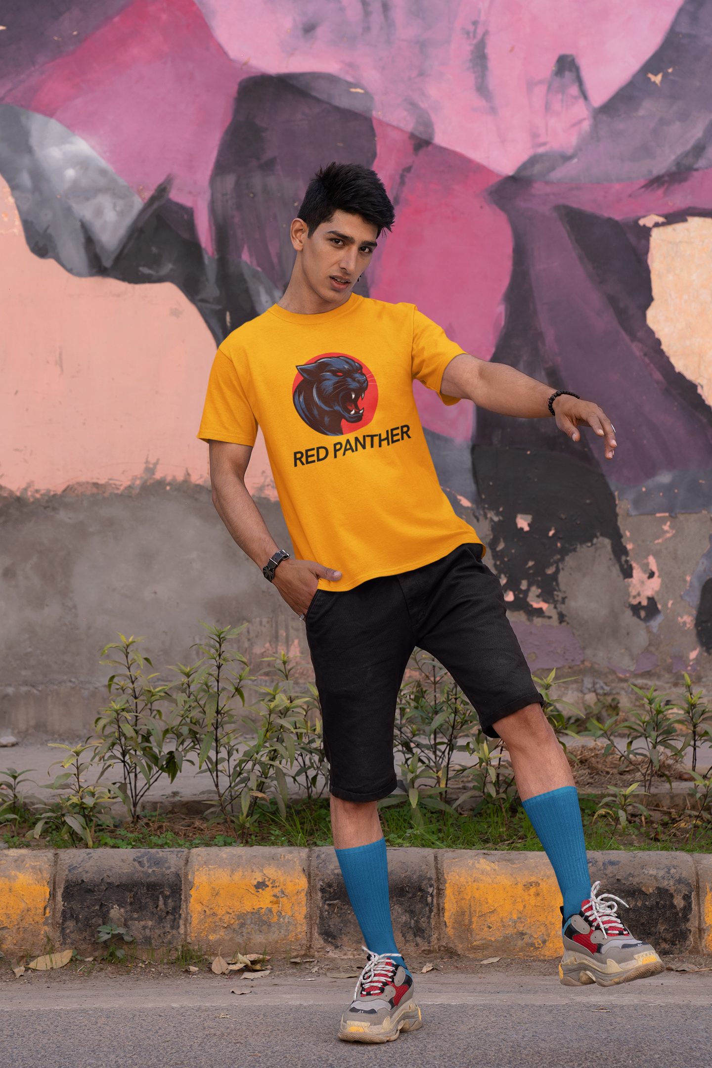 Red Panther Graphic Tee | Unisex Streetwear Crew | Bold Urban Fit