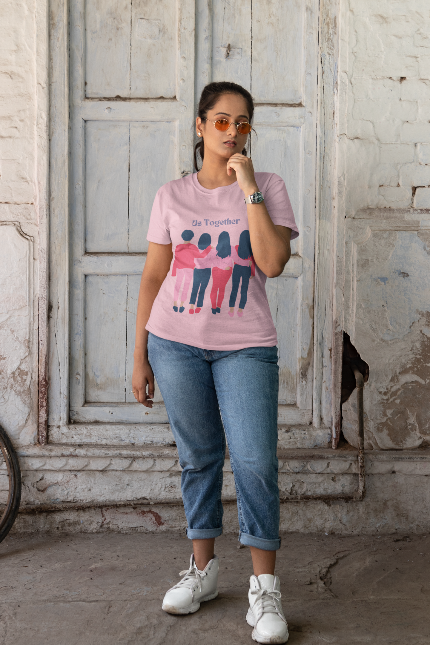 Urban Bloom | Everyday Cotton Tee for Women | Bold Streetwear-Inspired Print with Comfort Fit
