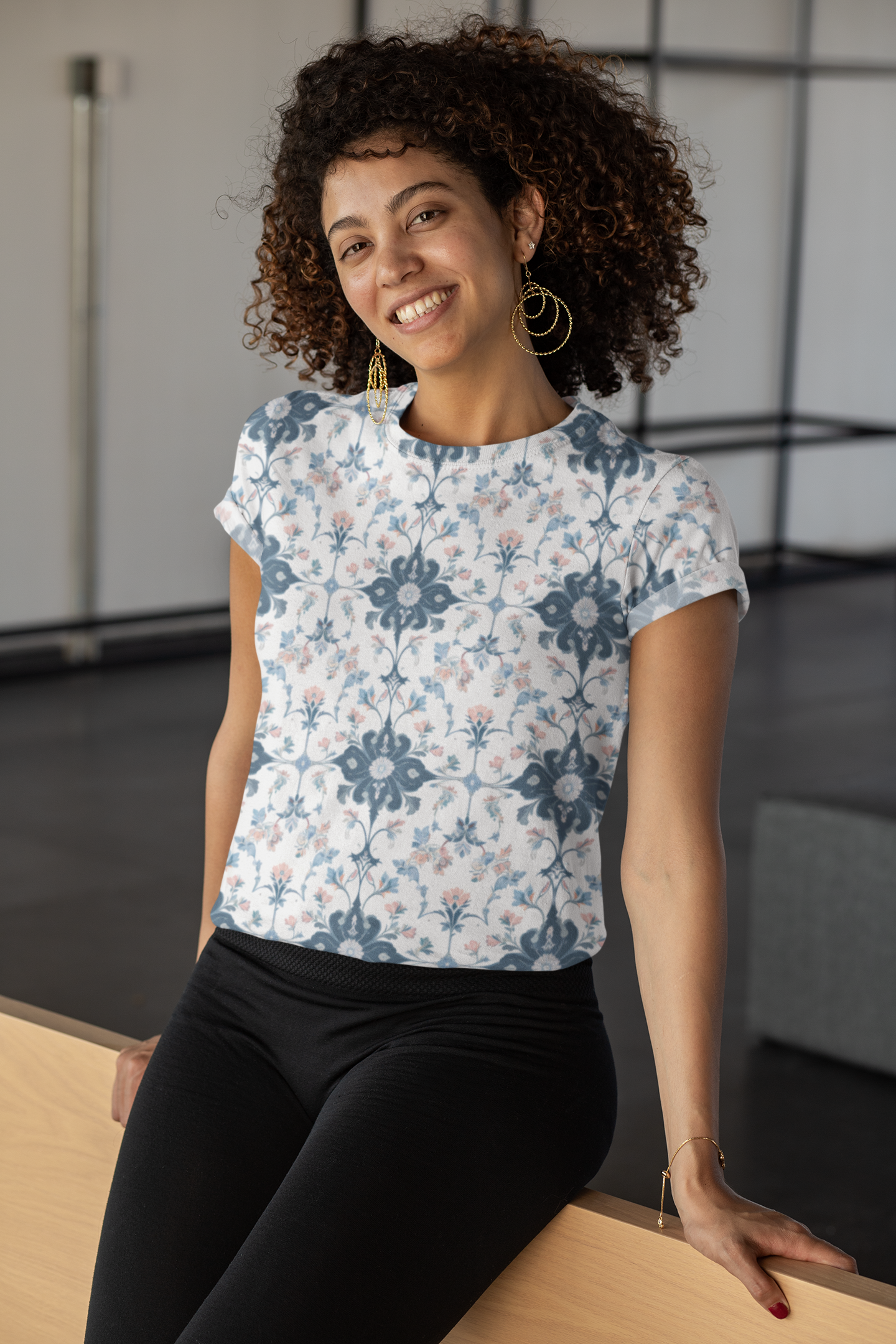 Softspoken Storm | Women's Artistic Classic T-Shirt | Lightweight Cotton with Vibrant Art-Inspired Designs