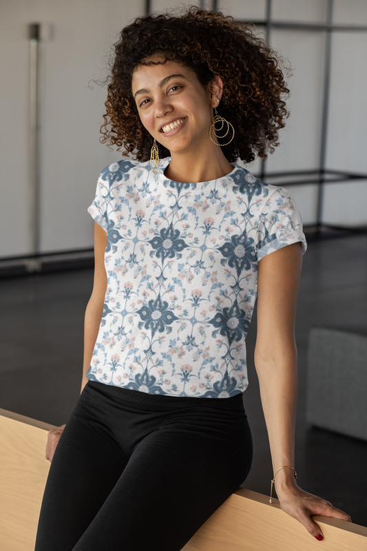 Softspoken Storm | Women's Artistic Classic T-Shirt | Lightweight Cotton with Vibrant Art-Inspired Designs