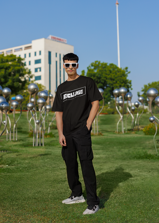 ECLIPSE Oversized Sports Tee | Unisex Streetwear Drop Shoulder | Relaxed Gym Fit