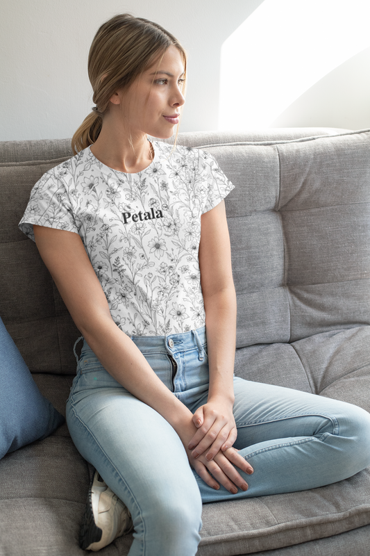 Canvas Bloom | Women's Artistic Classic T-Shirt | Lightweight Cotton with Vibrant Art-Inspired Designs