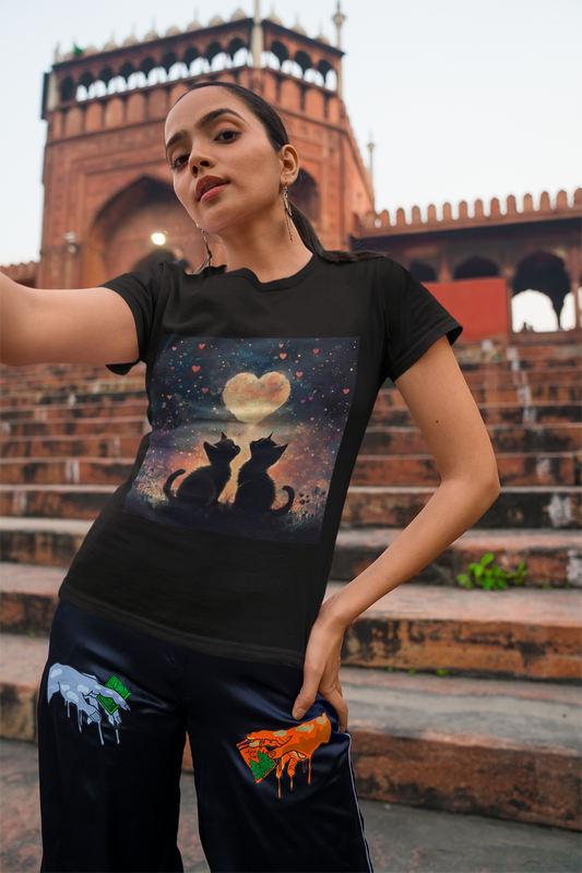 Midnight Sketch | Women's Soft Classic Crew T-Shirt | Dreamy Cotton Fit with Washed-In Tones