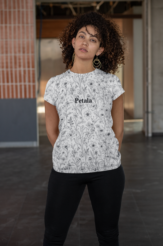 Canvas Bloom | Women's Artistic Classic T-Shirt | Lightweight Cotton with Vibrant Art-Inspired Designs