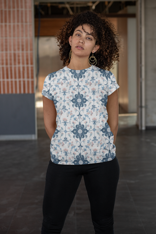 Softspoken Storm | Women's Artistic Classic T-Shirt | Lightweight Cotton with Vibrant Art-Inspired Designs