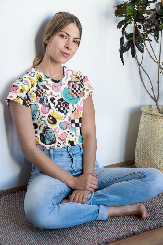 Wild Petal Drift | Women's Artistic Classic T-Shirt | Lightweight Cotton with Vibrant Art-Inspired Designs