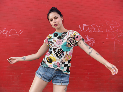 Wild Petal Drift | Women's Artistic Classic T-Shirt | Lightweight Cotton with Vibrant Art-Inspired Designs