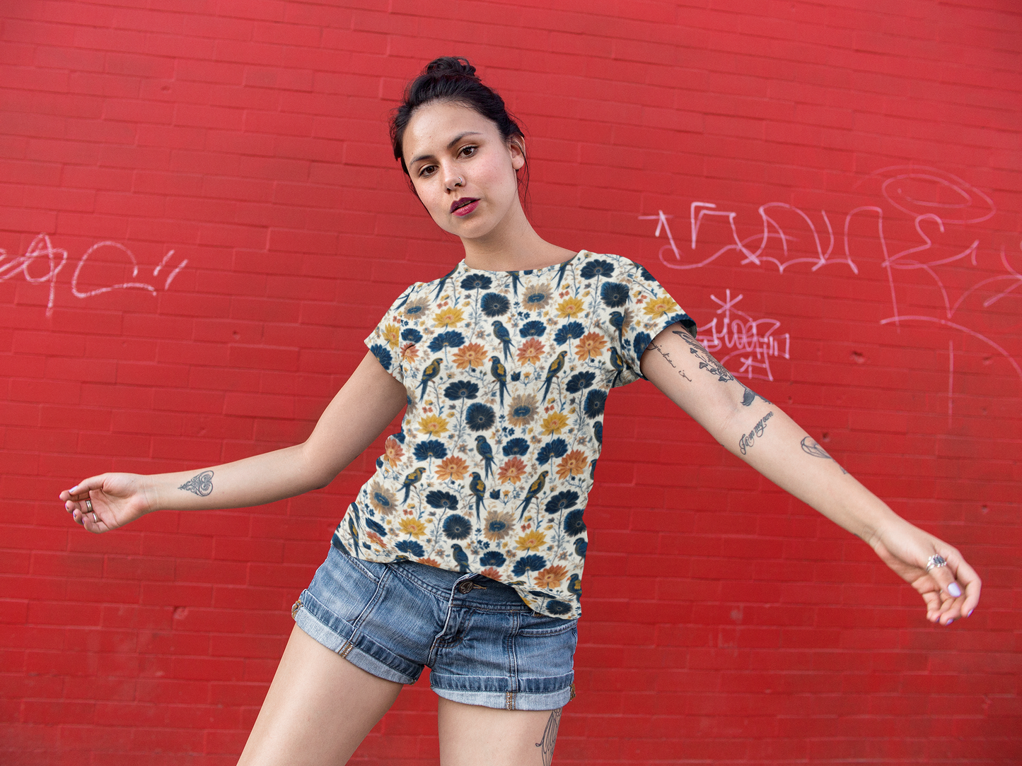 Thread Mirage | Women's Artistic Classic T-Shirt | Lightweight Cotton with Vibrant Art-Inspired Designs