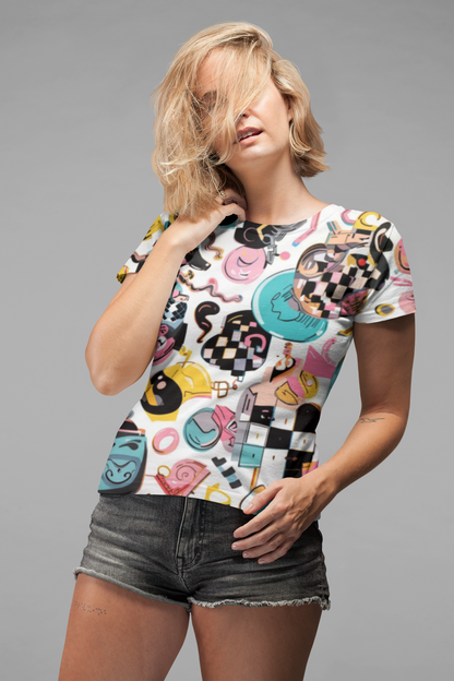 Wild Petal Drift | Women's Artistic Classic T-Shirt | Lightweight Cotton with Vibrant Art-Inspired Designs