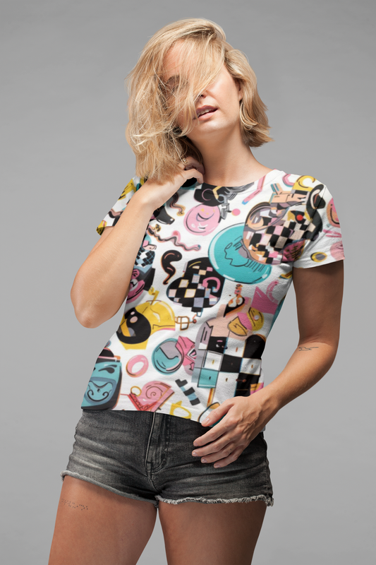 Wild Petal Drift | Women's Artistic Classic T-Shirt | Lightweight Cotton with Vibrant Art-Inspired Designs