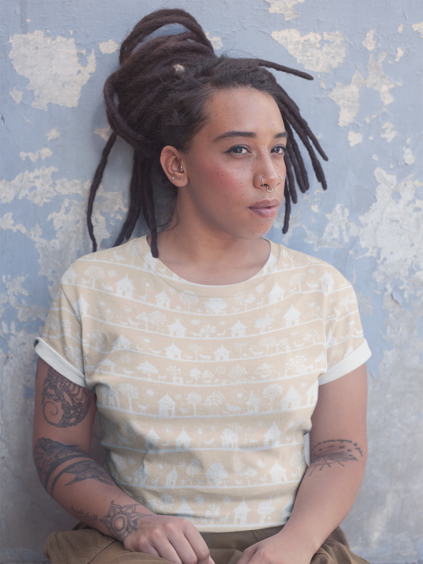 Mist in Motion | Women's Artistic Classic T-Shirt | Lightweight Cotton with Vibrant Art-Inspired Designs